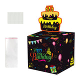 Maxbell Birthday Money Drawer Money Gift Boxes for Cash with Pull Out for Adults Men Black Gold Cake