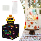 Maxbell Birthday Money Drawer Money Gift Boxes for Cash with Pull Out for Adults Men Black Gold Cake