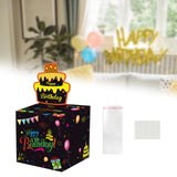 Maxbell Birthday Money Drawer Money Gift Boxes for Cash with Pull Out for Adults Men Black Gold Cake