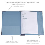 Maxbell Accordion File Organizer Family Important Documents Organizer for Bill Paper Blue