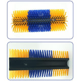 Maxbell Horse Brush Itchin Post Pad Cattle Scratching Brush for Fence Garden Outdoor Yellow No Screws