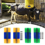 Maxbell Horse Brush Itchin Post Pad Cattle Scratching Brush for Fence Garden Outdoor Yellow No Screws