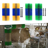 Maxbell Horse Brush Itchin Post Pad Cattle Scratching Brush for Fence Garden Outdoor Yellow No Screws