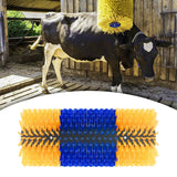 Maxbell Horse Brush Itchin Post Pad Cattle Scratching Brush for Fence Garden Outdoor Yellow No Screws