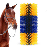 Maxbell Horse Brush Itchin Post Pad Cattle Scratching Brush for Fence Garden Outdoor Yellow No Screws