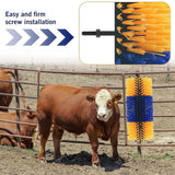 Maxbell Horse Brush Itchin Post Pad Cattle Scratching Brush for Fence Garden Outdoor Yellow No Screws