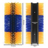 Maxbell Horse Brush Itchin Post Pad Cattle Scratching Brush for Fence Garden Outdoor Yellow No Screws