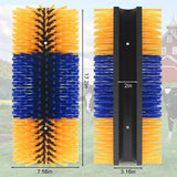 Maxbell Horse Brush Itchin Post Pad Cattle Scratching Brush for Fence Garden Outdoor Yellow No Screws