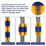 Maxbell Horse Brush Itchin Post Pad Cattle Scratching Brush for Fence Garden Outdoor Yellow No Screws