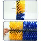 Maxbell Horse Brush Itchin Post Pad Cattle Scratching Brush for Fence Garden Outdoor Yellow No Screws