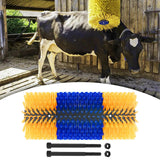 Maxbell Horse Brush Itchin Post Pad Cattle Scratching Brush for Fence Garden Outdoor Yellow with Screws