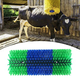 Maxbell Horse Brush Itchin Post Pad Cattle Scratching Brush for Fence Garden Outdoor Green No Screws