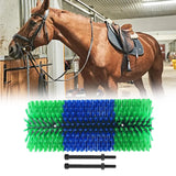 Maxbell Horse Brush Itchin Post Pad Cattle Scratching Brush for Fence Garden Outdoor Green with Screws