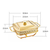 Maxbell 1.8L Buffet Server Warming Tray with Lid Sturdy for Parties Buffet Food Tray Golden