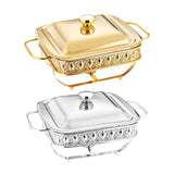 Maxbell 1.8L Buffet Server Warming Tray with Lid Sturdy for Parties Buffet Food Tray Golden