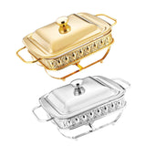 Maxbell 1.8L Buffet Server Warming Tray with Lid Sturdy for Parties Buffet Food Tray Golden