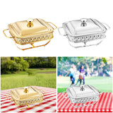 Maxbell 1.8L Buffet Server Warming Tray with Lid Sturdy for Parties Buffet Food Tray Golden