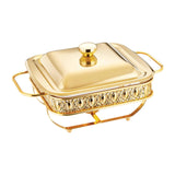 Maxbell 1.8L Buffet Server Warming Tray with Lid Sturdy for Parties Buffet Food Tray Golden