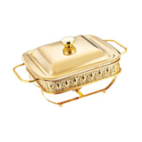 Maxbell 1.8L Buffet Server Warming Tray with Lid Sturdy for Parties Buffet Food Tray Golden
