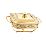 Maxbell 1.8L Buffet Server Warming Tray with Lid Sturdy for Parties Buffet Food Tray Golden