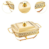 Maxbell 1.8L Buffet Server Warming Tray with Lid Sturdy for Parties Buffet Food Tray Golden