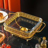 Maxbell 1.8L Buffet Server Warming Tray with Lid Sturdy for Parties Buffet Food Tray Golden
