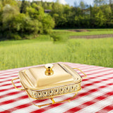 Maxbell 1.8L Buffet Server Warming Tray with Lid Sturdy for Parties Buffet Food Tray Golden