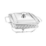 Maxbell 1.8L Buffet Server Warming Tray with Lid Sturdy for Parties Buffet Food Tray Silvery
