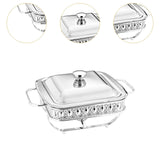 Maxbell 1.8L Buffet Server Warming Tray with Lid Sturdy for Parties Buffet Food Tray Silvery