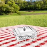 Maxbell 1.8L Buffet Server Warming Tray with Lid Sturdy for Parties Buffet Food Tray Silvery
