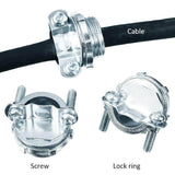 Maxbell 10x Clamp Type Cable Connectors Zinc Alloy Conduit Clamps for Electric Wires 0.5 inch