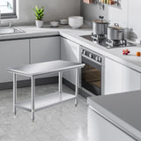 Maxbell Stainless Steel Table for Prep & Work Commercial Kitchen Table for Warehouse 120cmx40cmx80cm