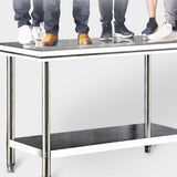 Maxbell Stainless Steel Table for Prep & Work Commercial Kitchen Table for Warehouse 120cmx40cmx80cm