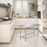 Maxbell Stainless Steel Table for Prep & Work Commercial Kitchen Table for Warehouse 120cmx40cmx80cm