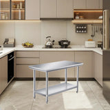 Maxbell Stainless Steel Table for Prep & Work Commercial Kitchen Table for Warehouse 120cmx40cmx80cm