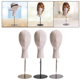 Maxbell Wigs Head Stand Hat Display Stand for Home Salon Beginner Stylist Eyeglasses Gold Base