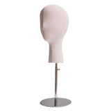 Maxbell Wigs Head Stand Hat Display Stand for Home Salon Beginner Stylist Eyeglasses Silver Base