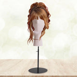 Maxbell Wigs Head Stand Hat Display Stand for Home Salon Beginner Stylist Eyeglasses Black Base