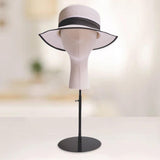 Maxbell Wigs Head Stand Hat Display Stand for Home Salon Beginner Stylist Eyeglasses Black Base