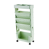 Maxbell Mobile Bookshelf Cart Organizer Study Room Kids Rolling Bookcase with Wheels Green