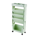 Maxbell Mobile Bookshelf Cart Organizer Study Room Kids Rolling Bookcase with Wheels Green