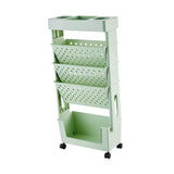 Maxbell Mobile Bookshelf Cart Organizer Study Room Kids Rolling Bookcase with Wheels Green