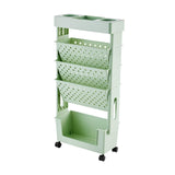 Maxbell Mobile Bookshelf Cart Organizer Study Room Kids Rolling Bookcase with Wheels Green