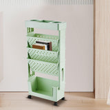 Maxbell Mobile Bookshelf Cart Organizer Study Room Kids Rolling Bookcase with Wheels Green