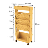 Maxbell Mobile Bookshelf Cart Organizer Study Room Kids Rolling Bookcase with Wheels Yellow