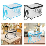 Maxbell Clear Book Storage Bag Waterproof Transparent PVC Bag for Travel Home Office Blue