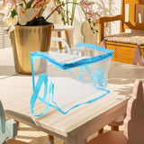 Maxbell Clear Book Storage Bag Waterproof Transparent PVC Bag for Travel Home Office Blue