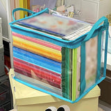 Maxbell Clear Book Storage Bag Waterproof Transparent PVC Bag for Travel Home Office Blue