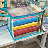 Maxbell Clear Book Storage Bag Waterproof Transparent PVC Bag for Travel Home Office Blue