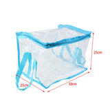 Maxbell Clear Book Storage Bag Waterproof Transparent PVC Bag for Travel Home Office Blue